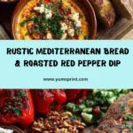 Rustic Mediterranean Bread and Roasted Red Pepper Dip Board Recipe