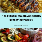 Balsamic Chicken Orzo with Grilled Veggies & Creamy Feta Recipe