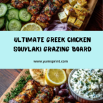 Greek Chicken Souvlaki Grazing Board with Garlic Feta Dip Recipe