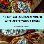 Greek Chicken Wraps with Dill Garlic Yogurt Sauce Recipe