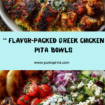 Greek Chicken Pita Bowls with Garlic Yogurt Sauce Recipe