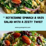 Spinach and Orzo Salad with Dried Cherries and Almonds Recipe