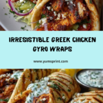 Greek Chicken Gyro Wraps with Garlic Yogurt Sauce Recipe