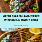 Greek Grilled Lamb Wraps with Garlic Yogurt Sauce Recipe