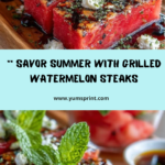 Grilled Watermelon Steak with Warm Feta & Balsamic Pearls Recipe