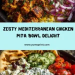Mediterranean Chicken Pita Bowl with Spicy Feta Sauce Recipe