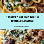 Creamy Ground Beef Spinach Linguine Recipe