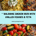 Balsamic Chicken Orzo with Grilled Veggies & Whipped Feta Recipe