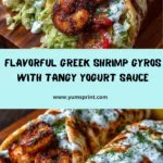 Greek Grilled Shrimp Gyro Wraps with Garlic Yogurt Sauce Recipe