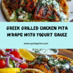 Greek Grilled Chicken Pita Wraps with Garlic Yogurt Sauce Recipe