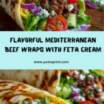 Mediterranean Ground Beef Wrap with Lemon Honey Feta Cream Recipe