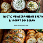 Rustic Mediterranean Bread and Garlic Yogurt Dip Board Recipe