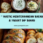 Rustic Mediterranean Bread and Garlic Yogurt Dip Board Recipe