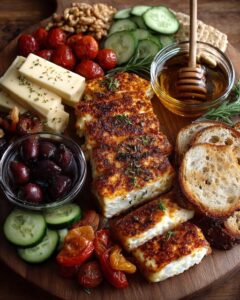 Home 2 Rustic Mediterranean Bread and Halloumi Board Recipe