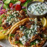 Greek Lemon Chicken Pita Wraps with Spicy Dill Feta Sauce Recipe