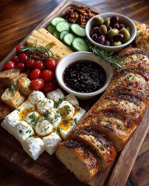 Rustic Mediterranean Bread and Goat Cheese Board Recipe