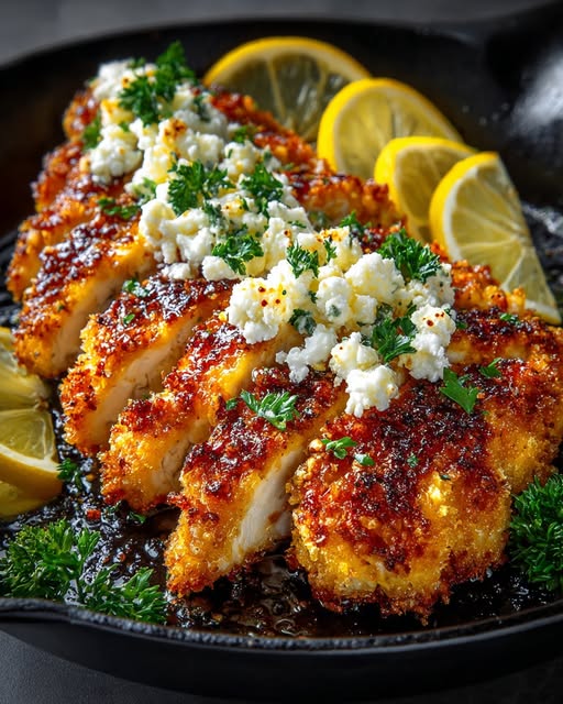 Spicy Crispy Hot Honey Lemon Goat Cheese Chicken Recipe