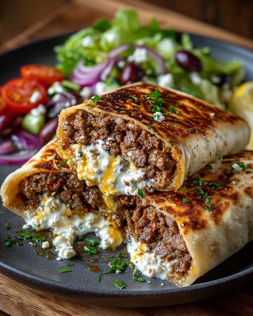 Wrap with Spicy Garlic Honey Feta Cream Recipe - Recipe Image