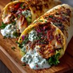 Greek Chicken Wraps with Spicy Garlic Yogurt Sauce Recipe