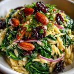 Spinach and Orzo Salad with Dried Cherries and Almonds Recipe