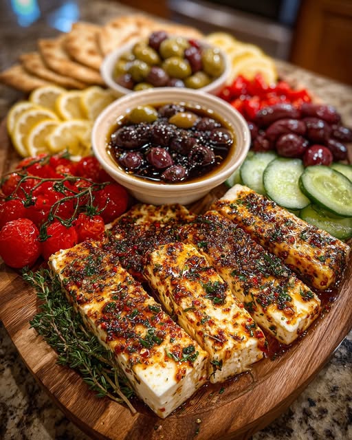 Marinated Olives & Pita Chips Recipe - Recipe Image