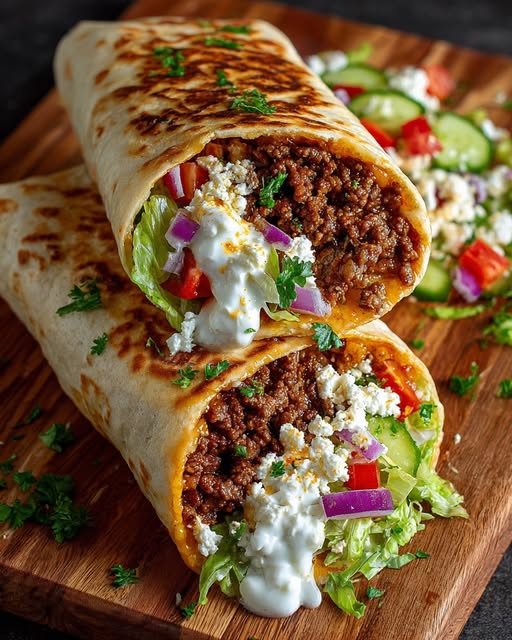 Wrap with Whipped Spicy Lemon Honey Feta Recipe