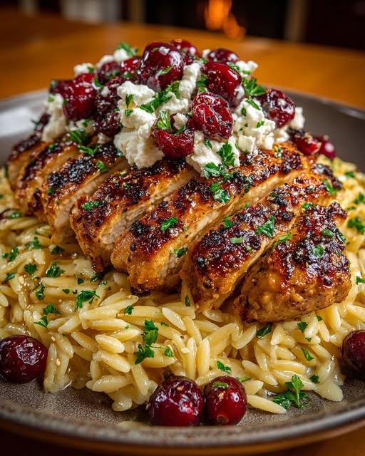 Goat Cheese Sauce & Roasted Cranberries Recipe - Recipe Image