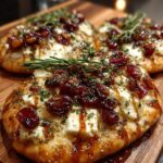 Crispy Flatbread with Brie, Cranberries & Candied Walnuts Recipe