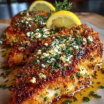 Crispy Hot Honey Lemon Feta Chicken with Garlic Herb Crust Recipe