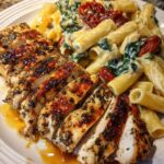 Herb Chicken Penne Coated in Creamy Italian Parmesan Sauce Recipe
