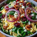 Spinach and Orzo Salad with Cranberries and Walnuts Recipe