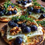 Crispy Flatbread with Brie, Blueberries & Roasted Walnuts Recipe