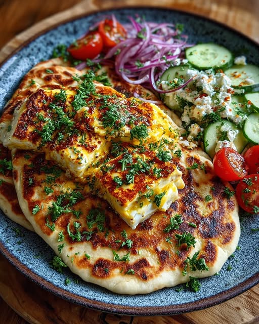 atbread with Creamy Hot Honey Feta Sauce Recipe - Recipe Image