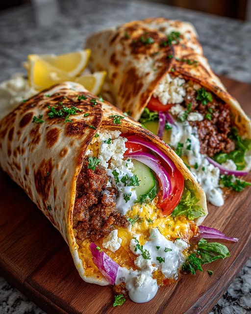 b Wrap with Spicy Lemon Honey Feta Cream Recipe - Recipe Image