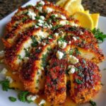 Place the crispy chicken on a serving plate and drizzle generously with the spicy hot honey lemon feta sauce Recipe