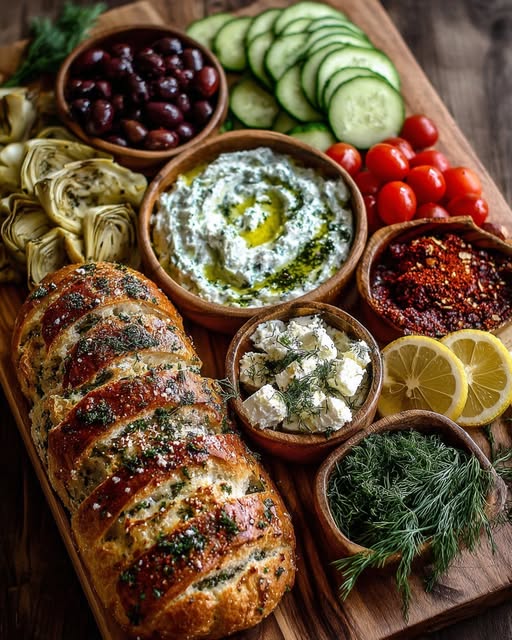 Rustic Mediterranean Bread and Tzatziki Board Recipe 5 Rustic Mediterranean Bread and Tzatziki Board Recipe - Recipe Image