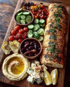 Rustic Mediterranean Bread and Hummus Board Recipe