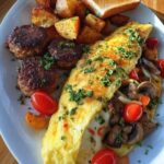 Loaded Breakfast Plate with Omelette, Sausage & Home Fries Recipe
