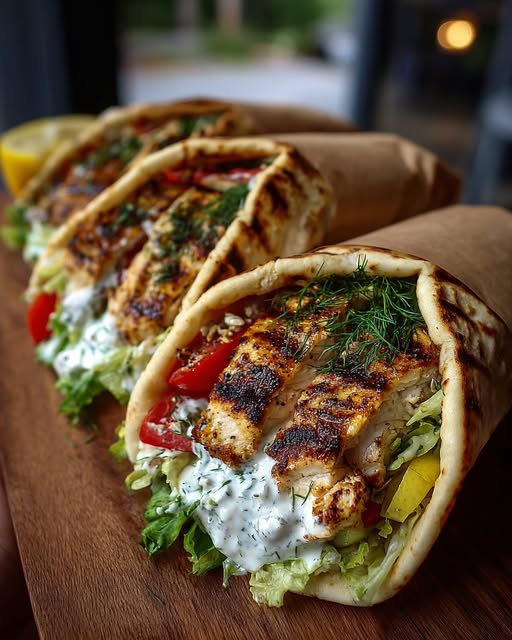 Flatbread Wraps with Garlic Yogurt Sauce Recipe