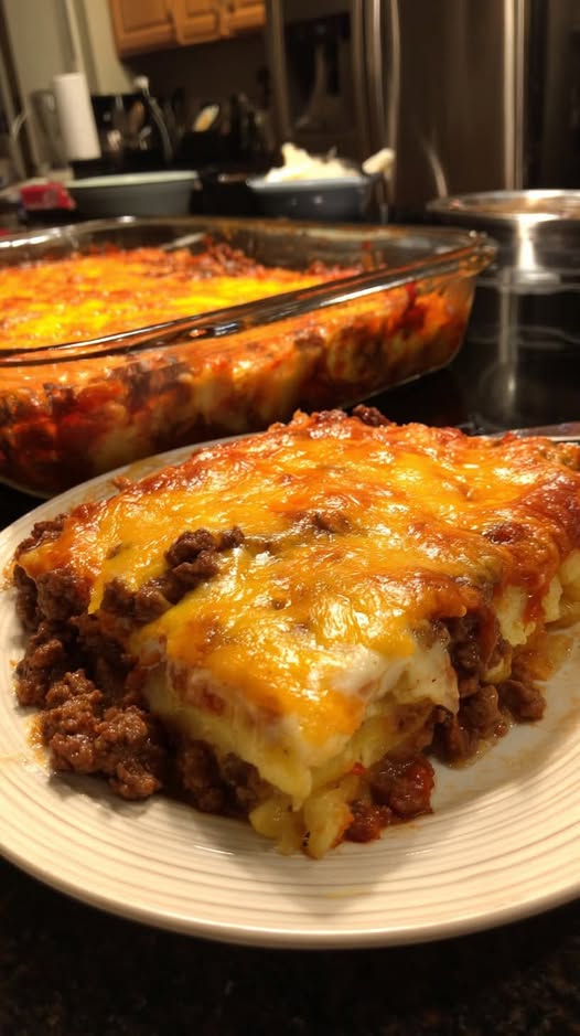 Cheesy Beef and Potato Casserole Recipe