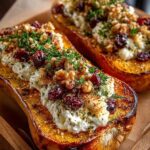 Ricotta & Cranberry Stuffed Butternut Squash Recipe