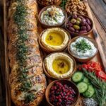 Rustic Mediterranean Bread and Mezze Dip Board Recipe