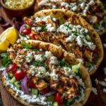 Greek Chicken Pita with Whipped Garlic Feta Cream Recipe