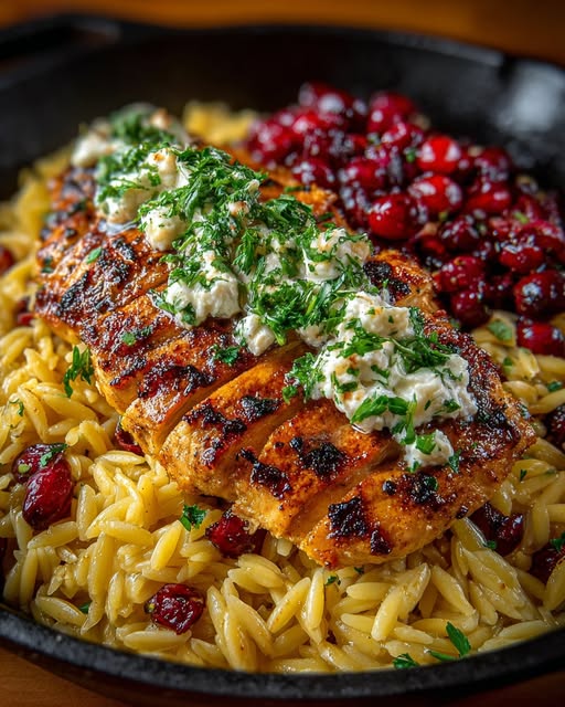 Goat Cheese Sauce & Roasted Cranberries Recipe - Recipe Image