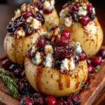Baked Pears with Feta, Honey, and Cranberries Recipe
