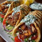 Greek Chicken Gyro Wraps with Garlic Yogurt Sauce Recipe