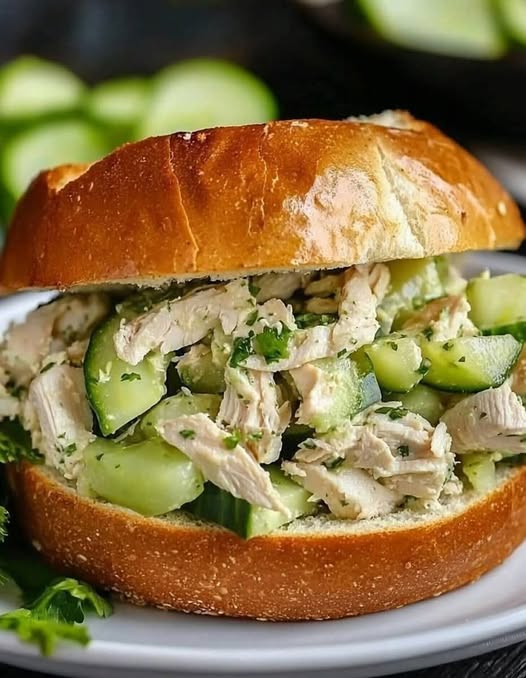 Chicken Cucumber Salad Sandwich Recipe - Recipe Image