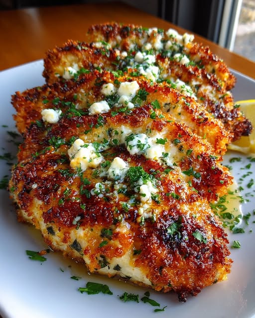 emon Feta Chicken with Garlic Herb Crust Recipe - Recipe Image