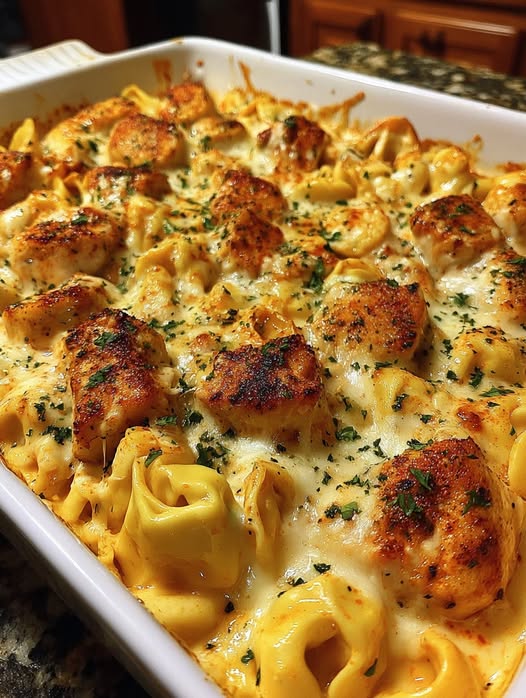 Pour the pasta mixture into the prepared baking dish and spread evenly Recipe