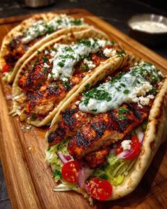 Flatbread Wraps with Garlic Yogurt Sauce Recipe